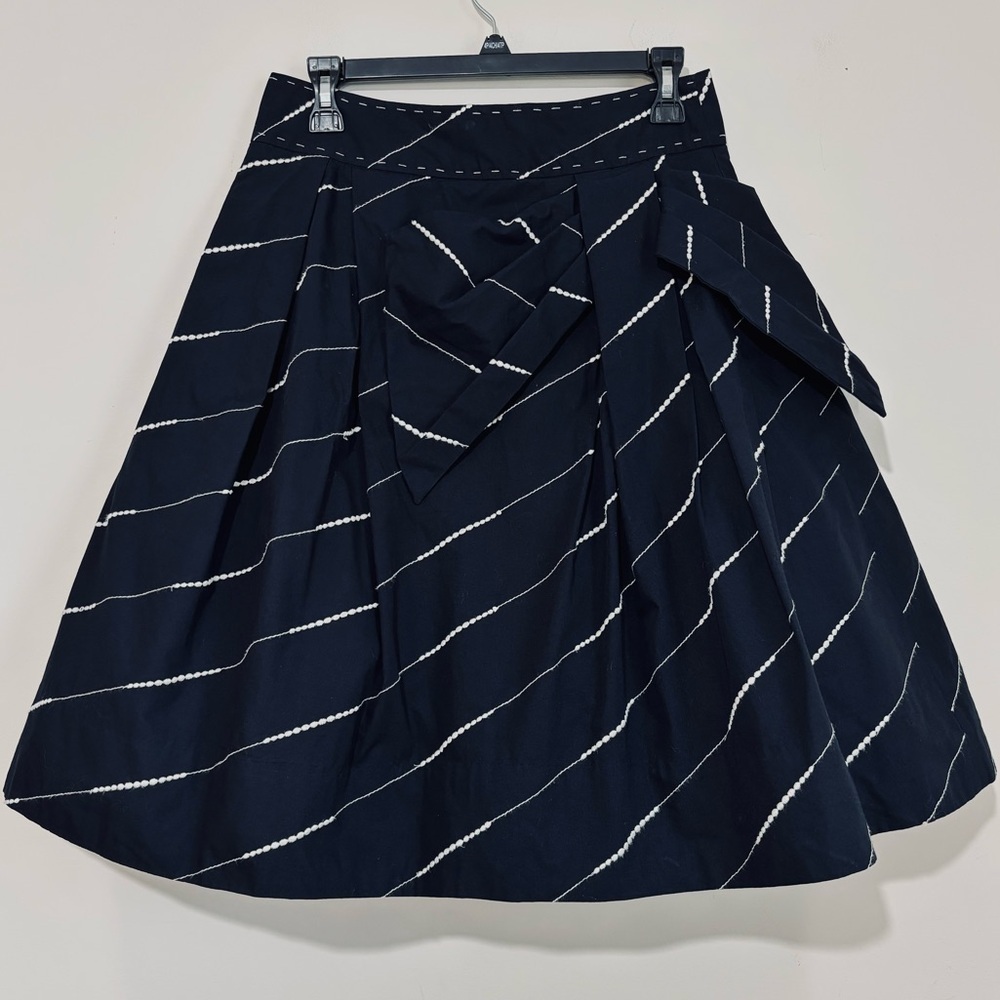 Anthropologie black white Floreat Subway Stairs preppy Full Tulle skirt size 4 - Picture 2 of 16